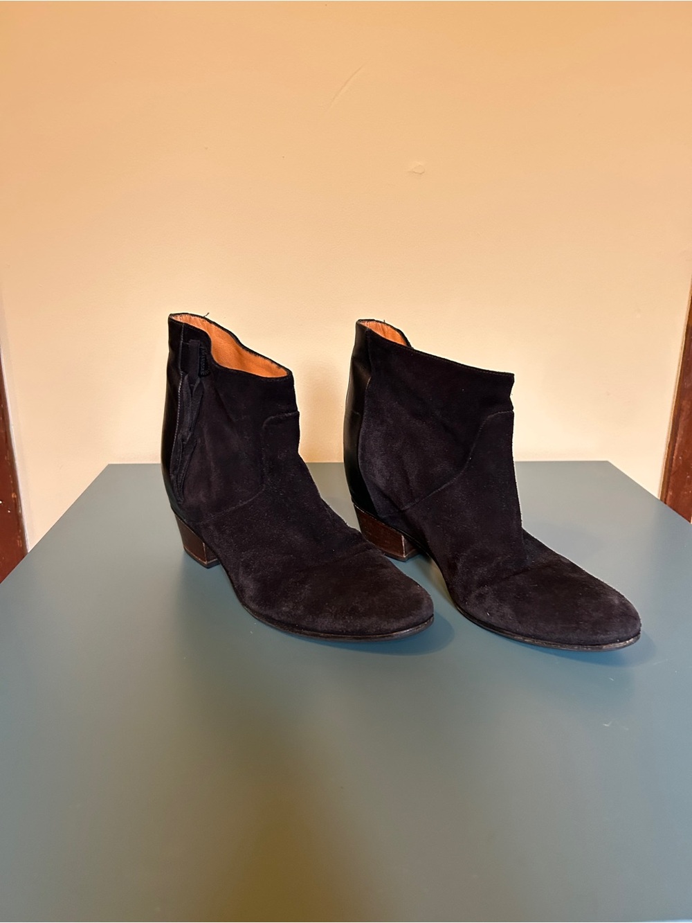 Golden Goose Black Suede "MILK" Ankle Booties Size 38.5